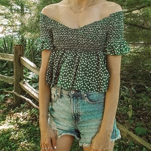 Floral Off-the-Shoulder Crop Top